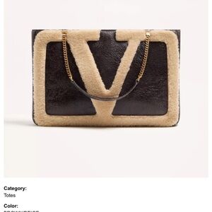 Valentino Garavani Black and Tan Tote